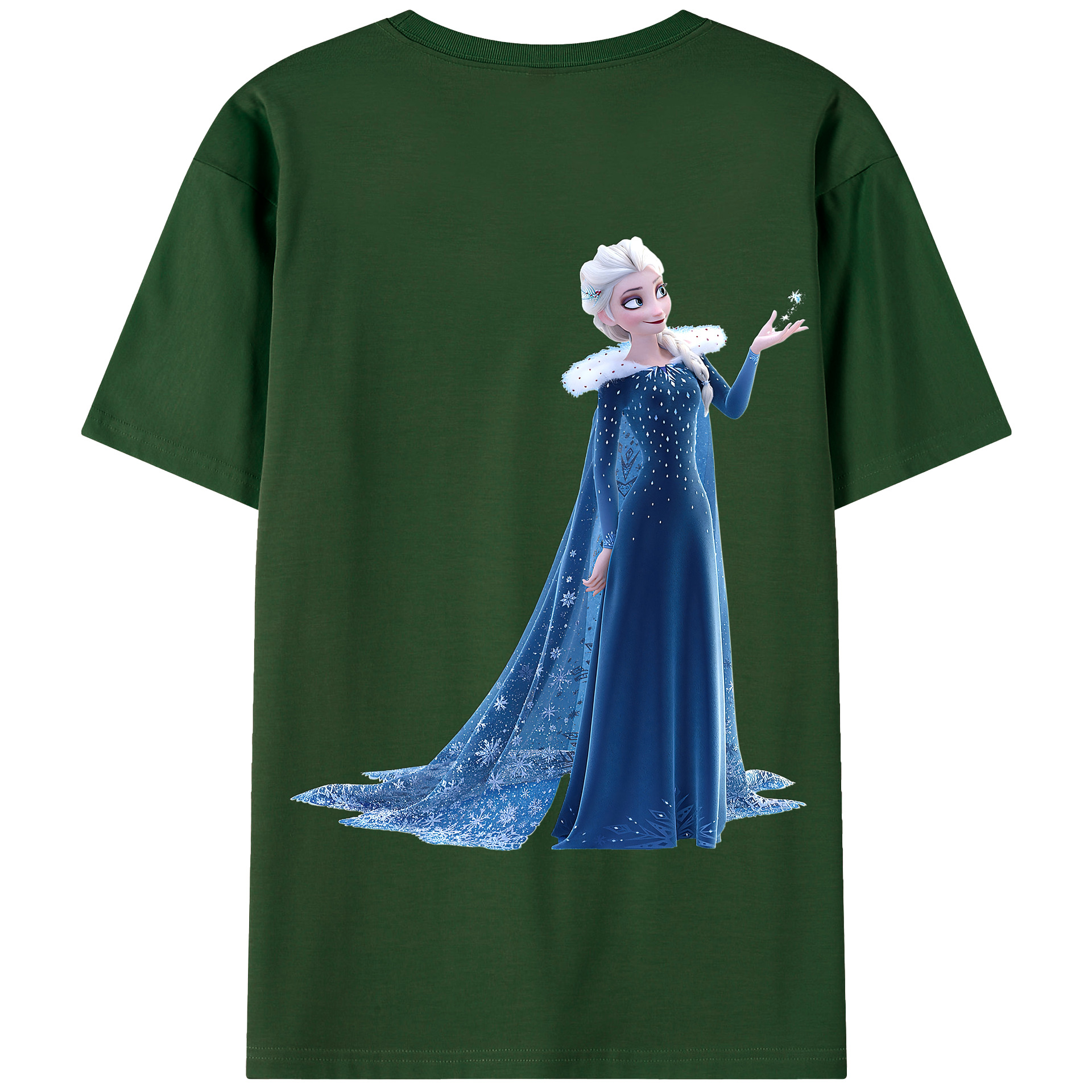 （画像用） アナと雪の女王 アンナ エルサ Frozen Anna Elsa 綿100％半袖Tシャツ（背面プリント）